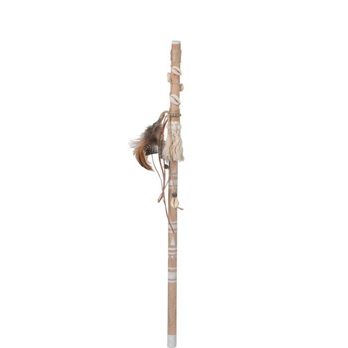 J-Line décoration Bâton 2 Boho Beach - bois - beige/naturel