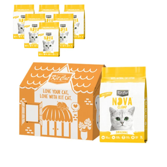 Pack 6 Kit Cat Arena Eco Nova - Original 7 L Arena para gatos