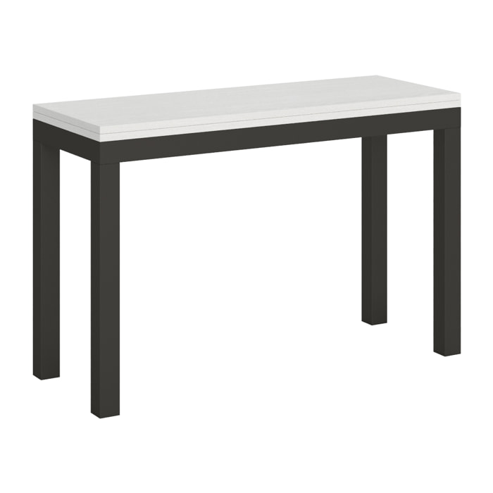 Mesa tipo libro 120x45/90 cm Everyday Double Fresno Blanco estructura Antracita