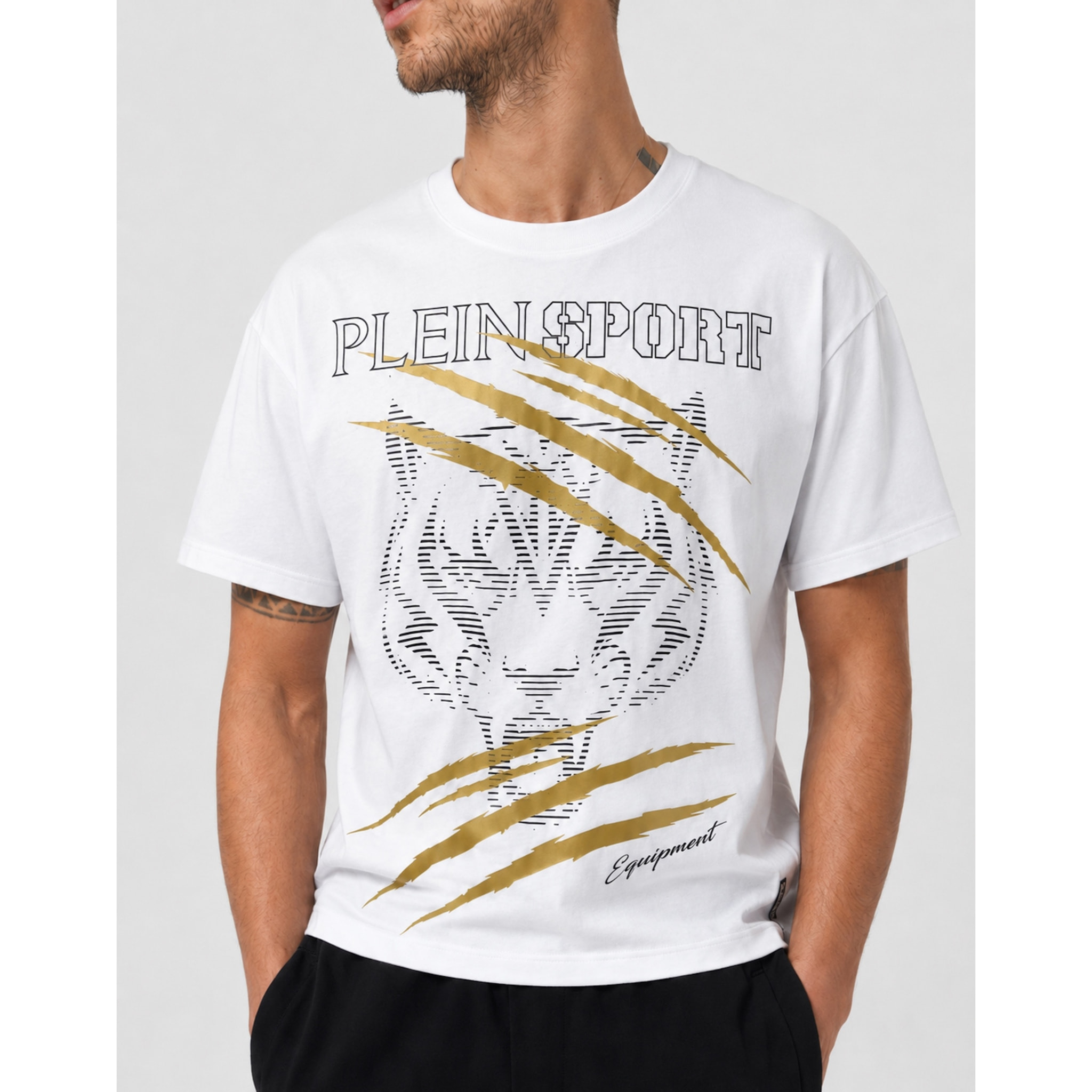 PLEIN SPORT Camiseta de cuello redondo y manga corta TIGER