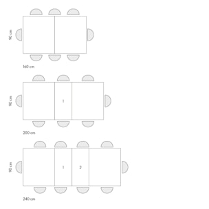 Tavolo CAMAIORE in legno, finitura olmo perla e base in metallo verniciato antracite, allungabile 160x90 cm - 240x90 cm