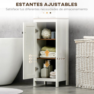 Mueble Auxiliar Baño Moderno Armario de Baño con 3 Estantes Abiertos y 2 Estantes Ajustables Mueble Auxiliar de Almacenaje para Salón Dormitorio 32x30x161 cm Blanco