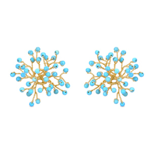 Pendientes de Turquesa acabados en oro amarillo de 18K