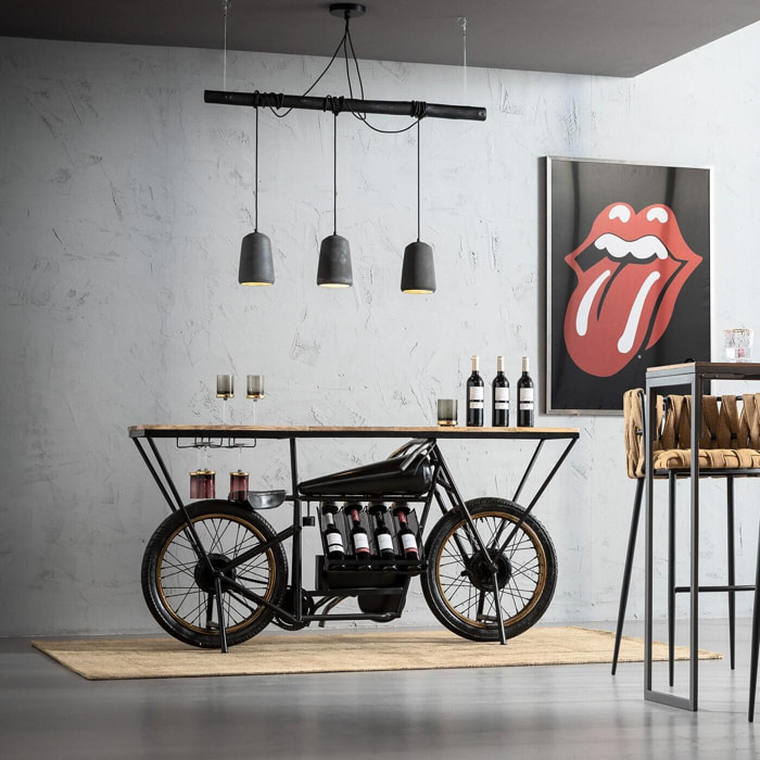 Table de bar moto noire Kare Design