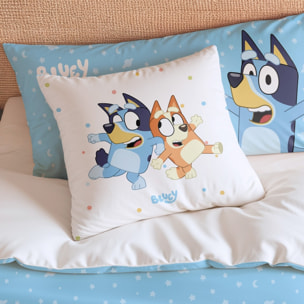 Funda cojin BLUEY con relleno 45x45 .