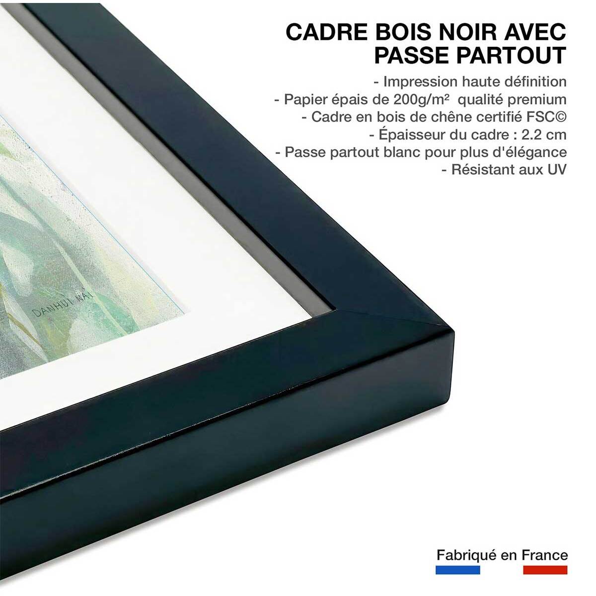 Affiche Bouquet d'été Affiche + cadre en bois - Noir