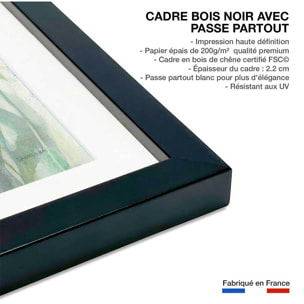 Affiche Bouquet d'été Affiche + cadre en bois - Noir