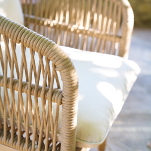 Salon de jardin "Orissa" Taupe 5 places en polyester et acier