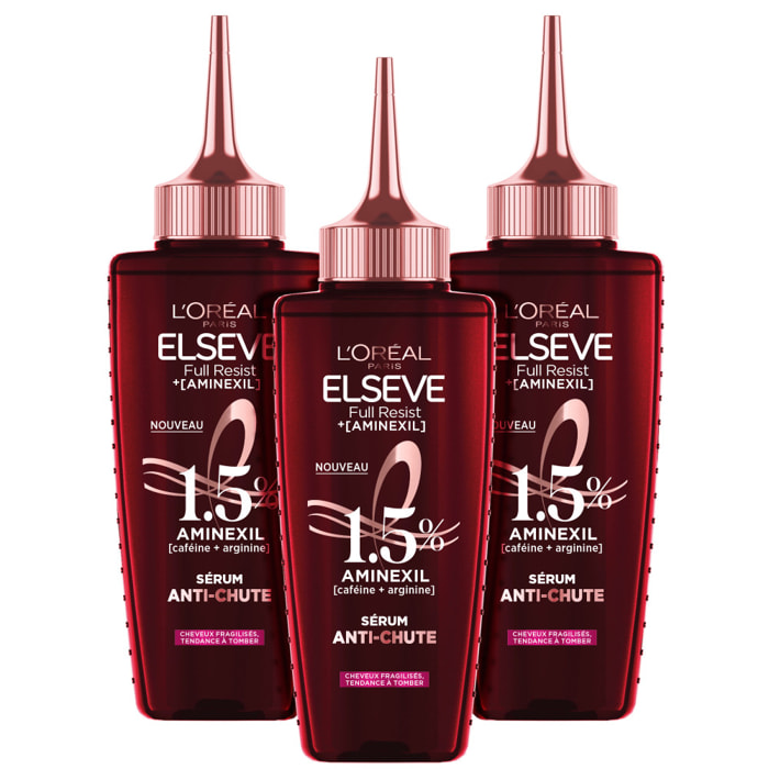 L'Oréal Paris Elseve Full Resist Cure 3 Sérums Anti-Chute de cheveux 3x102ml