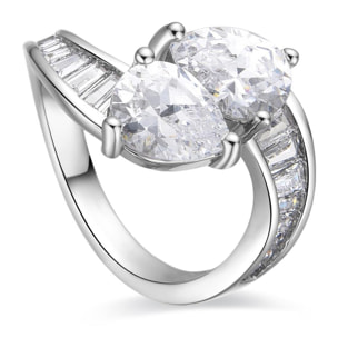 Anillo con Circonita Brillante acabado plata