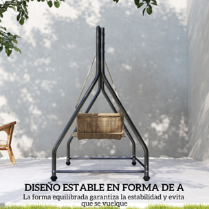 Soporte para Columpio de Acero Estructura de Columpio de 2 y 3 Asientos o Cesta Colgante Resistente con Patas en Forma de A Carga 360 kg para Jardín Parque Patio Porche 210x117x175 cm Negro