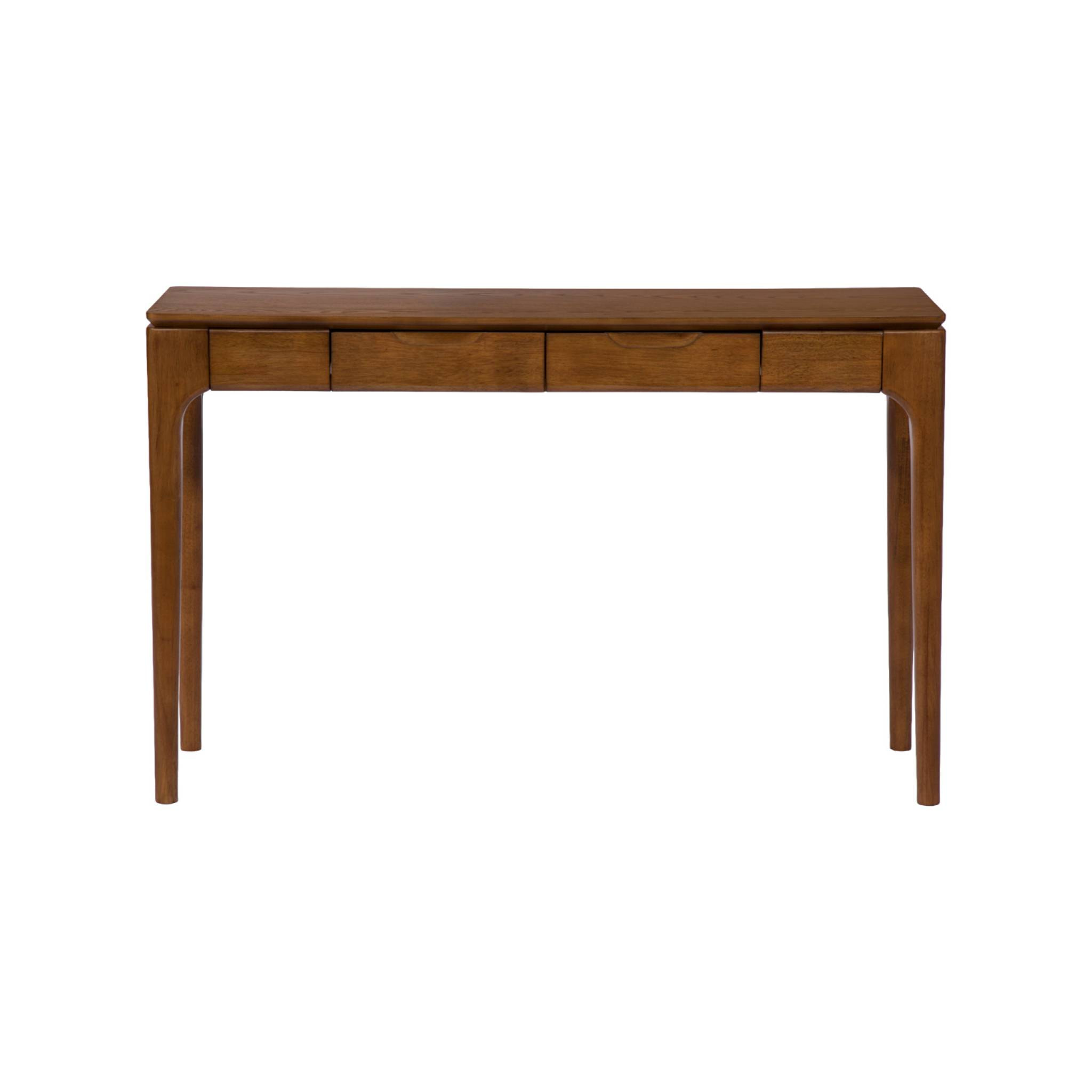 Console bois d'hévéa placage frêne 2 tiroirs ALIENOR