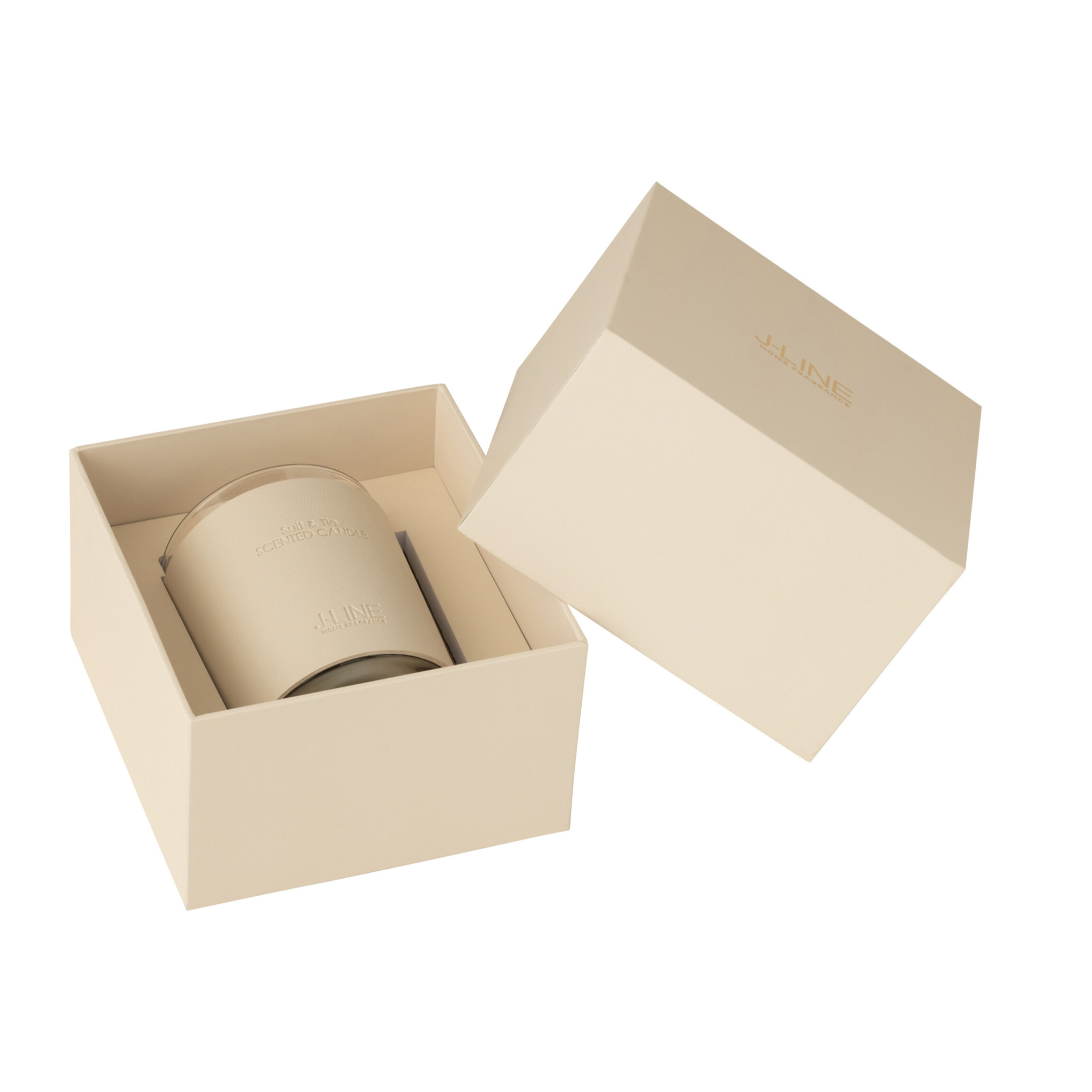 J-Line bougie parfumée Cuir - Suit & Tie - verre - beige - 40H