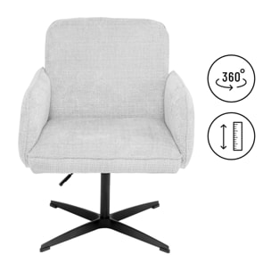 Chaise avec accoudoirs pivotante Tabea grise Kare Design
