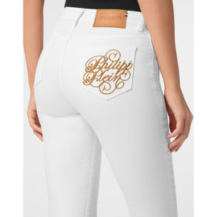PHILIPP PLEIN Jegging a vita alta LOGO