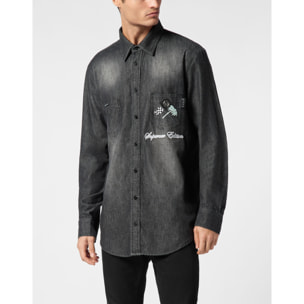 PHILIPP PLEIN Denim Shirt RACING