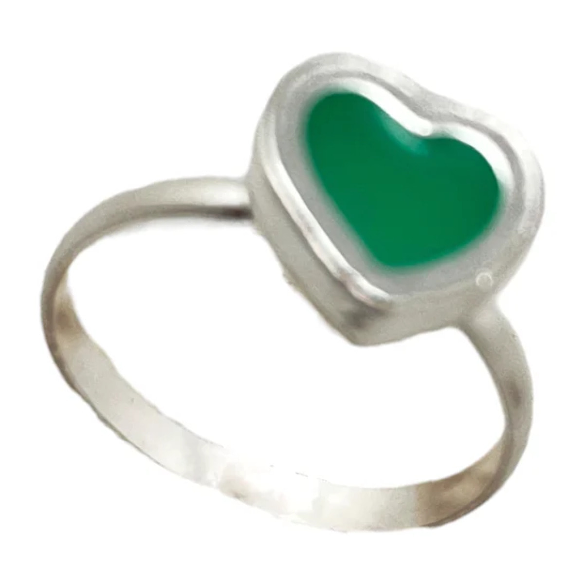 Conjunto Colors Corazón Pulsera y anillo plata 10µ Verde
