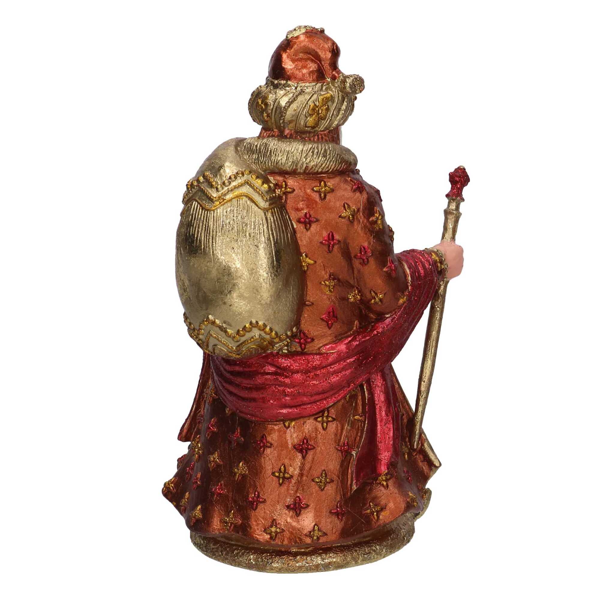 Babbo natale in resina rame cm 12x10h20