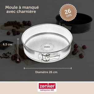 Ensemble comprenant 1 Moule à manqué 26 cm, 1 spatule Zenker et 2 bols à mixer en inox Fackelmann