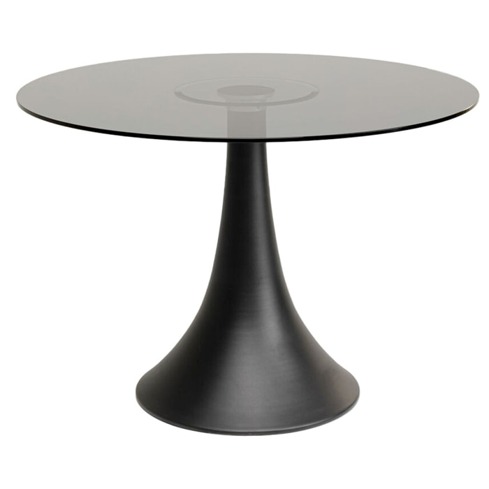 Table Grande Possibilita noire et verre fumé Kare Design