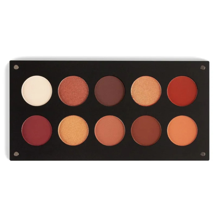 INGLOT Spicy & Savage Eyeshadow Palette, Paleta de sombras en naranjas y marrones, Tonos medios, claros y oscuros en brillo y mate, Para que puedas crear infinidad de looks. 12,9gr