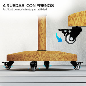 Base para Sombrilla Redonda Soporte para Parasol con Ruedas Pie para Sombrilla con Relleno de Cemento Peso 24,5 kg para Jardín Terraza Natural