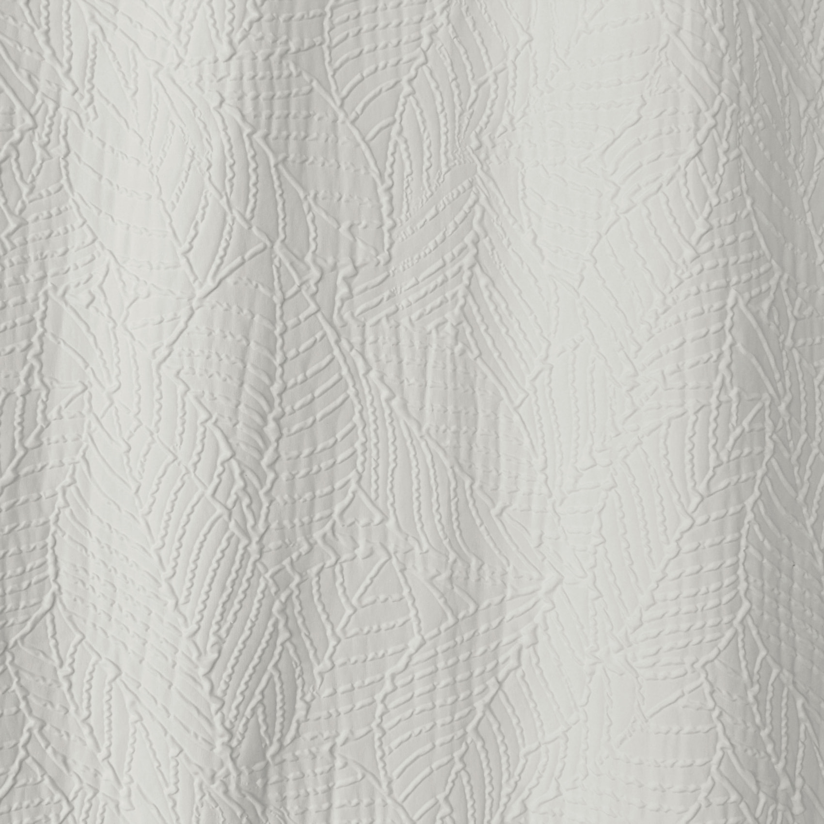 Rideau à oeillets feuillage aspect gaufré - Ecru