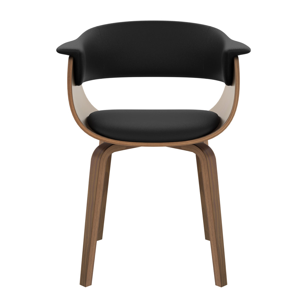 Chaise en cuir synthétique noir - Piada