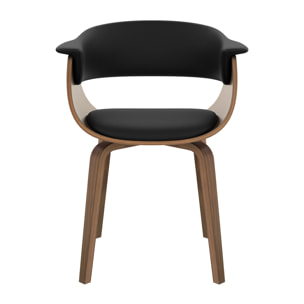 Chaise en cuir synthétique noir - Piada