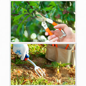 Set di attrezzi da giardinaggio con borsa da giardino e 10 pezzi.
