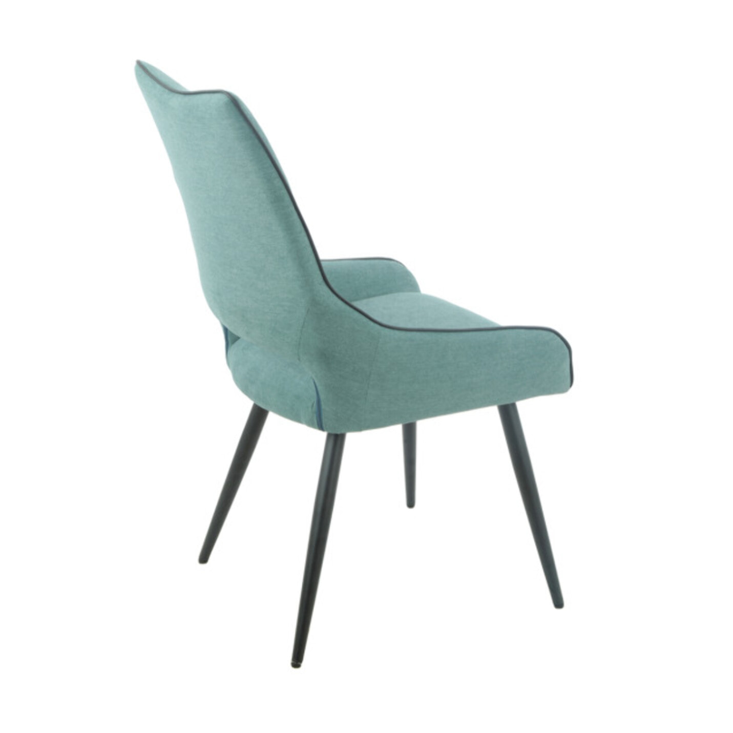 Chaise en lin avec pieds fins en métal noir - CHICAGO