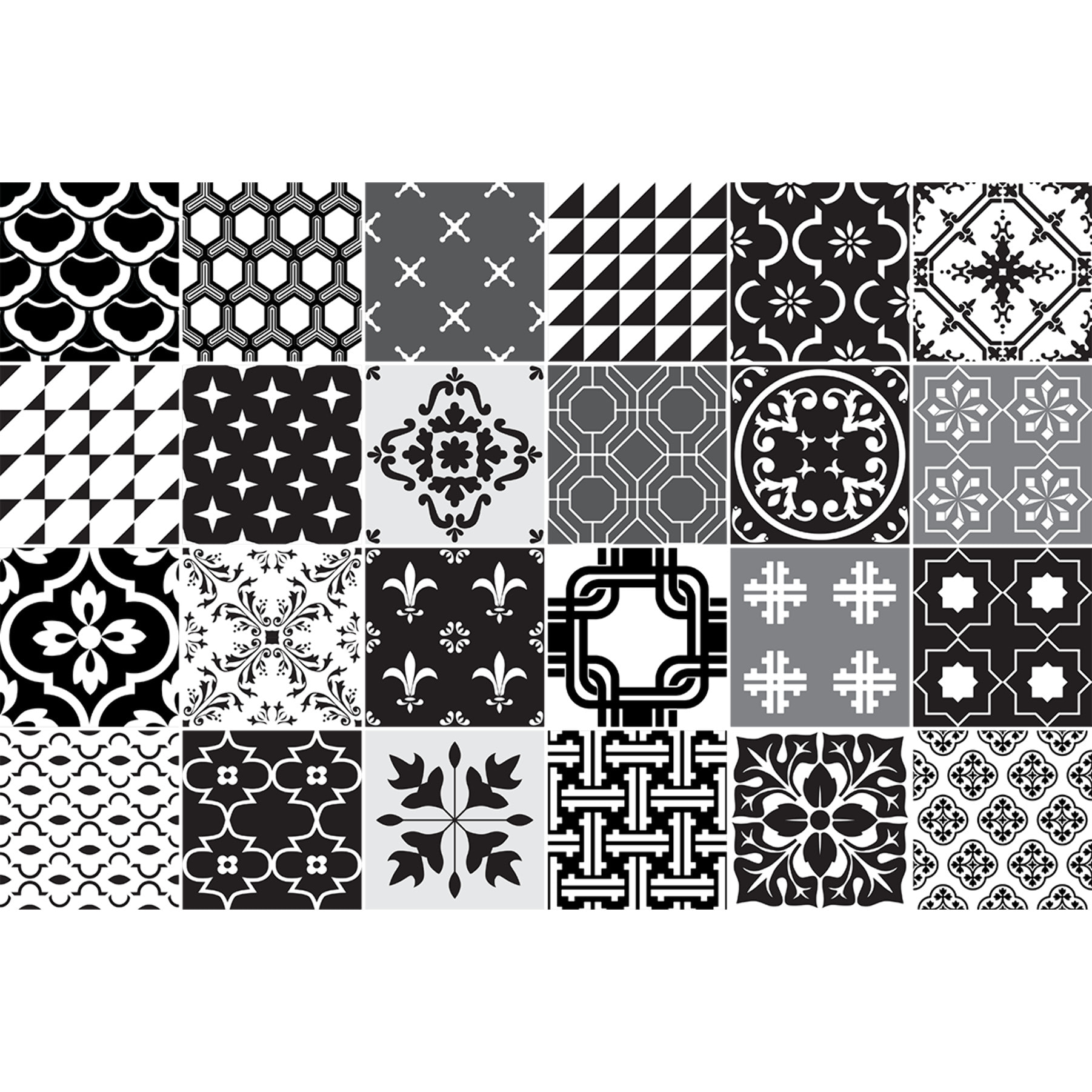 Stickers muraux - Sticker Mural Carrelage adhésif Cuisine Salle de Bain - 24 STICKERS CARRELAGES AZULEJOS NINA