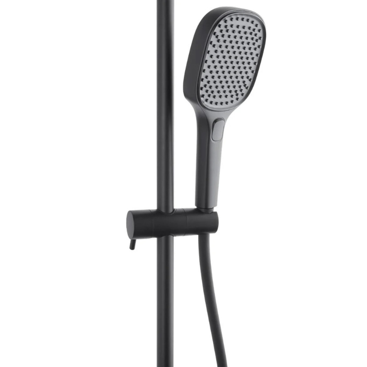 Set de douche avec mitigeur thermostatique + douche de tête + douchette 3 jets, noir mat (SATSSTZC)