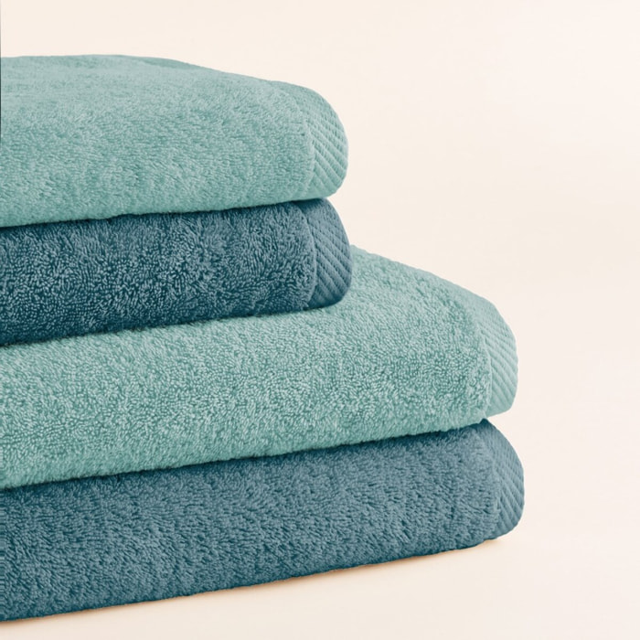 Set 2 toallas ducha + 2 toallas lavabo zafir-turquesa serenity