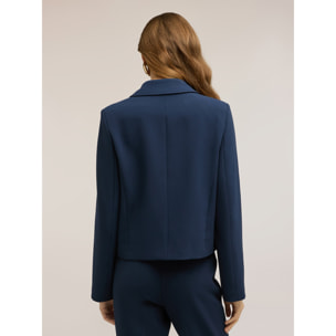 Motivi - Chaqueta cruzada con bolsillos aplicados - Azul