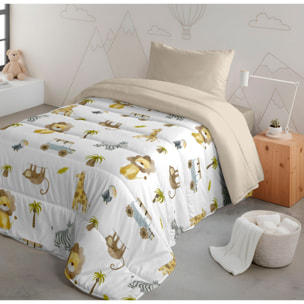 Cool Kids - Edredón Nórdico Estampado - Infantil - 100% Algodón - 200 gr/m² con Tacto Pluma - Serengeti