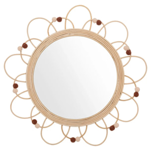 Miroir enfant "Campagne" rotin D38cm
