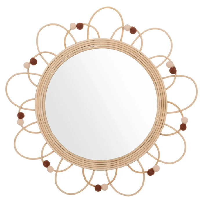 Miroir enfant "Campagne" rotin D38cm