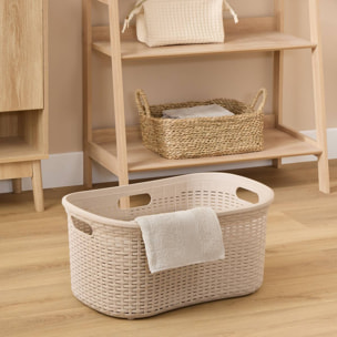 Corbeille à linge rattan rectangulaire 40L marron
