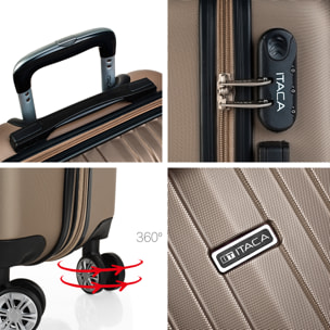 Maleta Itaca Sevron Set De 3 Unidades Champagne