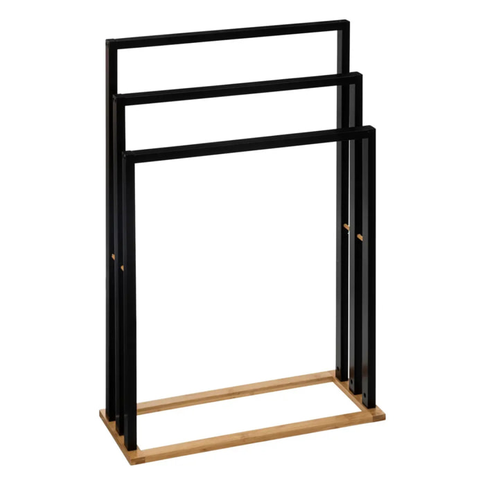 Porte-serviettes sur pieds "Naturéo" noir