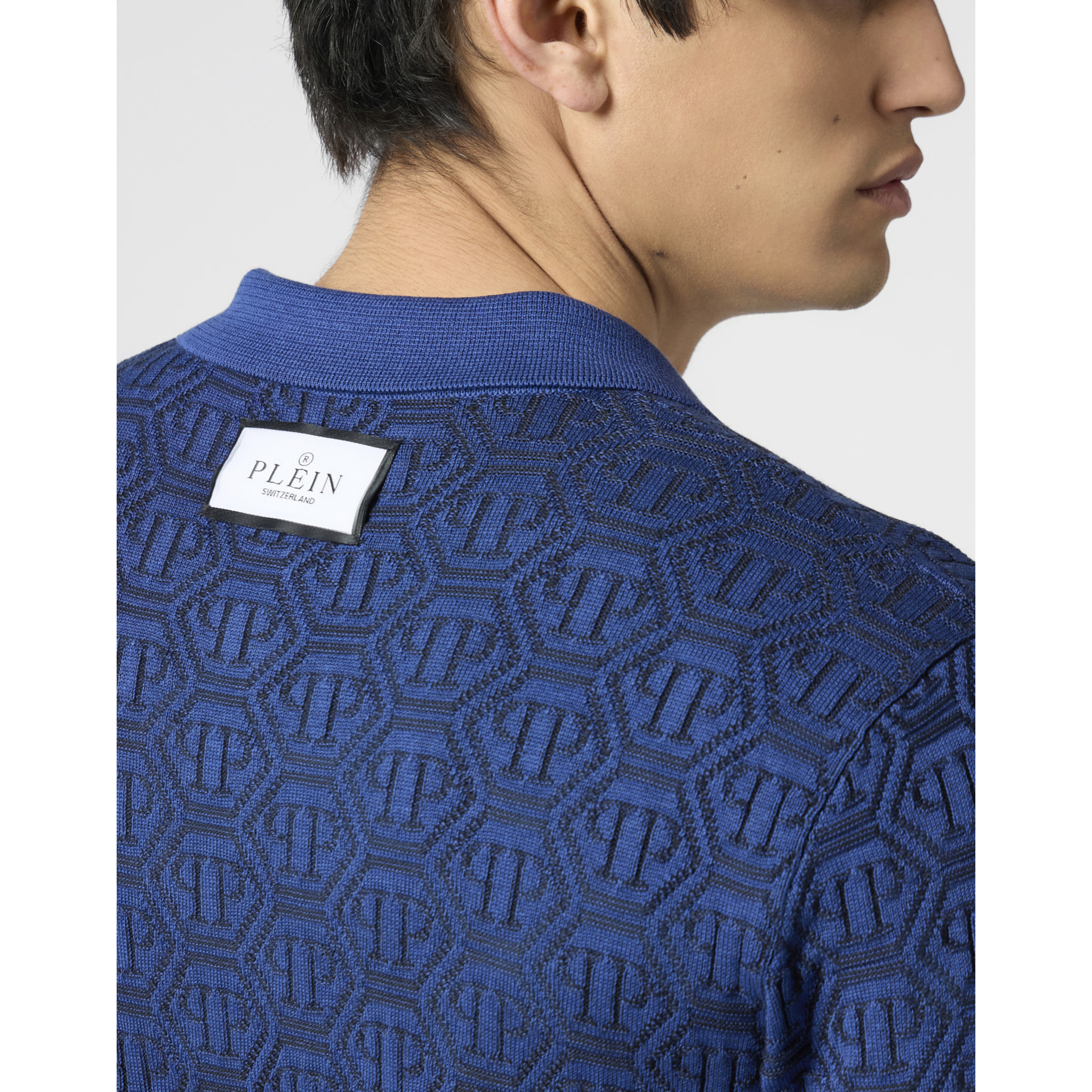 PHILIPP PLEIN Buttoned-Up Polo Shirt Jacquard Monogram