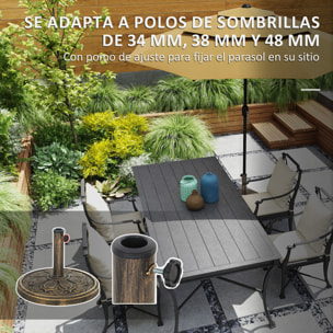Base para Sombrilla Redonda Soporte para Parasol Pie para Sombrilla Relleno de Cemento Peso 12 kg para Jardín Terraza Bronce