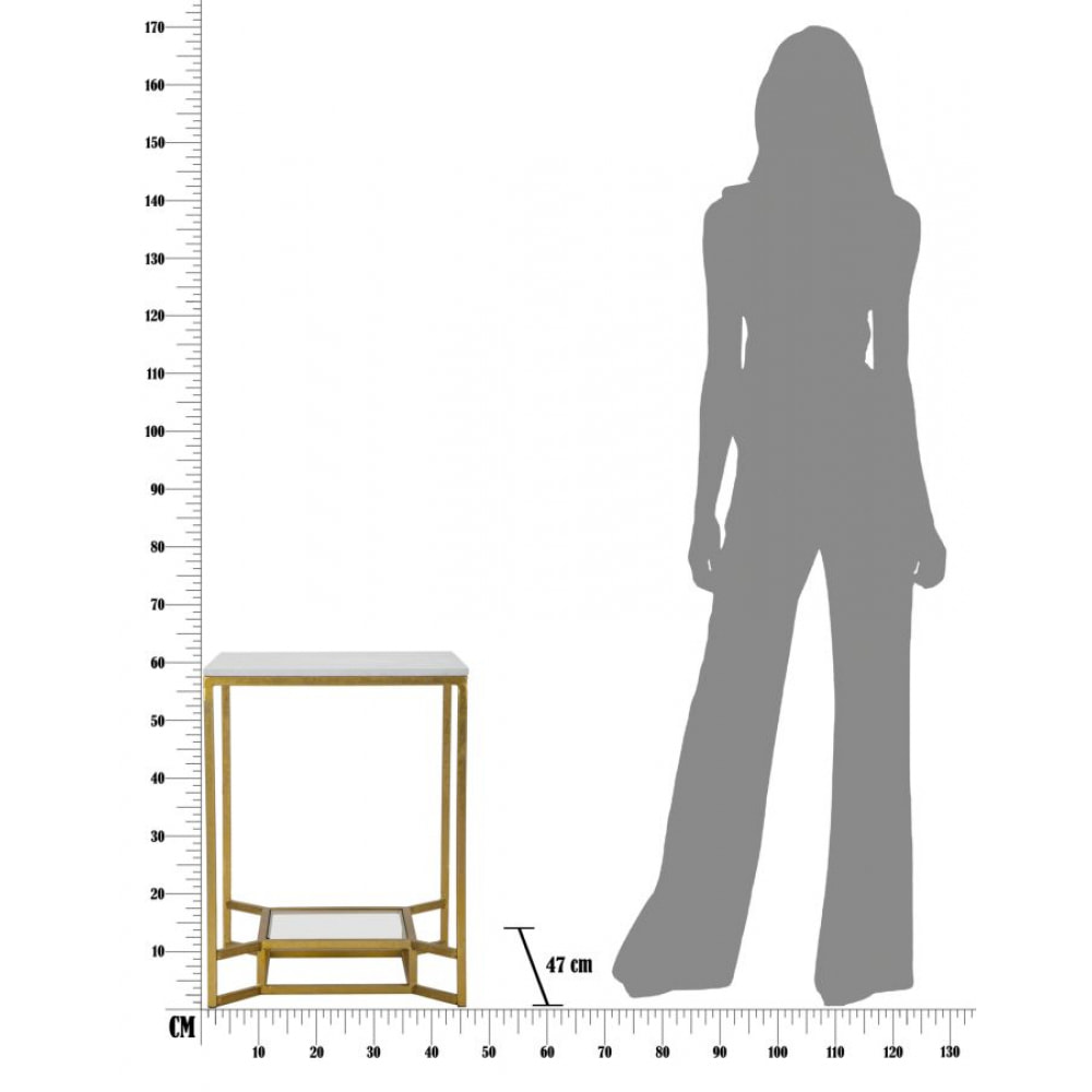 TAVOLINETTO DOUBLE MARBLE CM 47X47X60