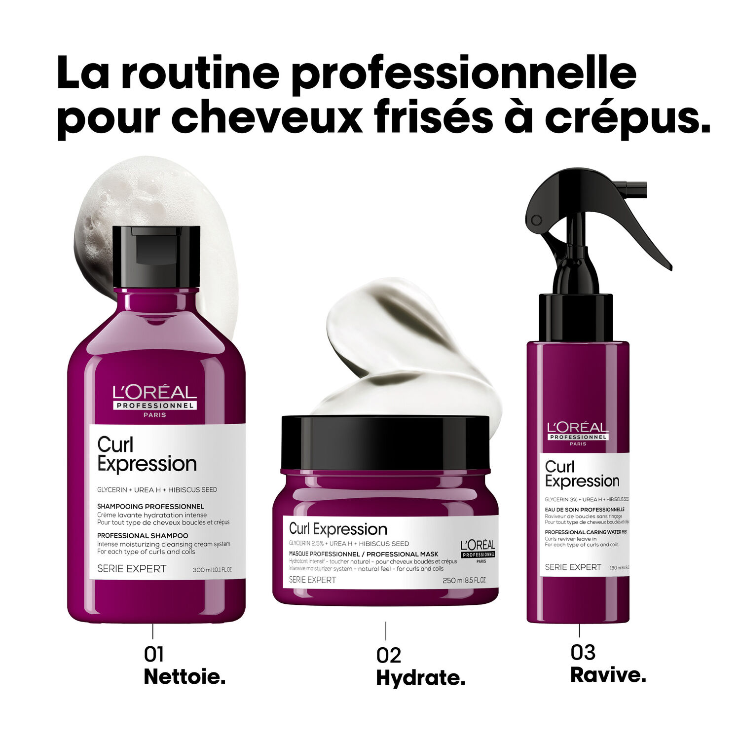 Série Expert Curl Expression - Eau de Soin Raviveur de Boucles - cheveux ondulés, bouclés, frisés et crépus 190ml