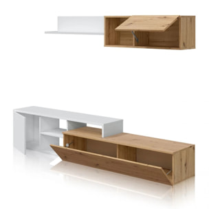 Salón Kate Blanco Artik (Blanco Mate) - Roble Nodi