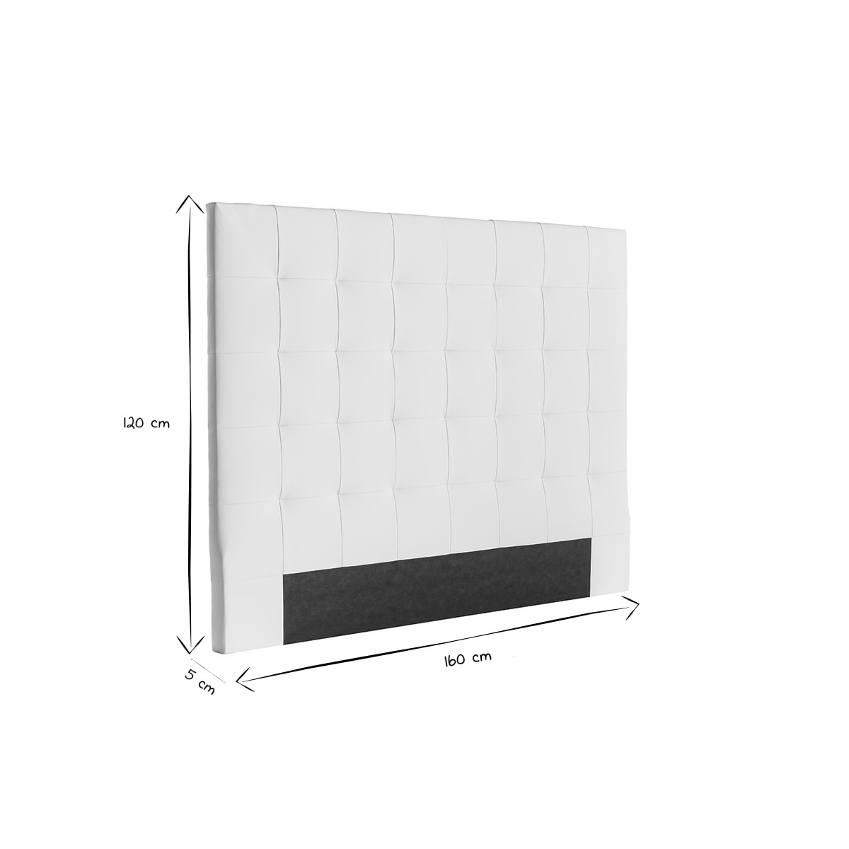 Tête de lit capitonnée blanc cassé 160 cm HALCIONA