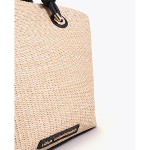 Borsa tote effetto rafia