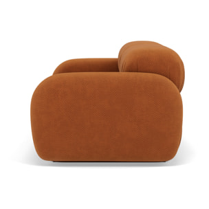 Penelope - canapé droit modulable 2 places en velours texturé - Terracotta