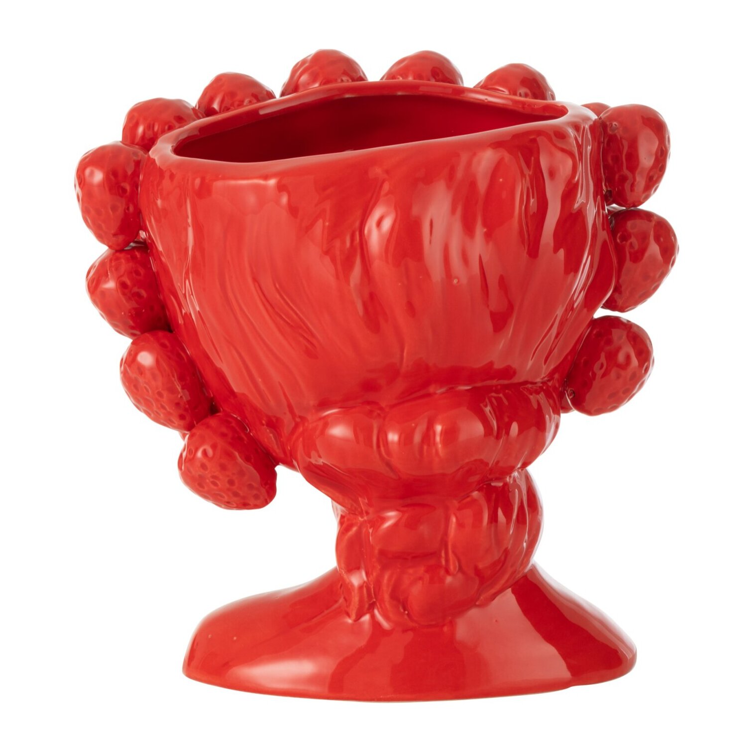 J-Line cache-pot Fraises Fille - céramique - rouge - Ø 16.5 cm